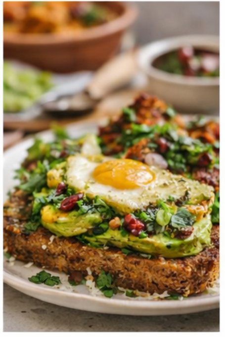 Coriander Chutney Avocado Toast with Soft-Set Egg