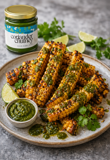 Corn Ribs with Coriander Chutney